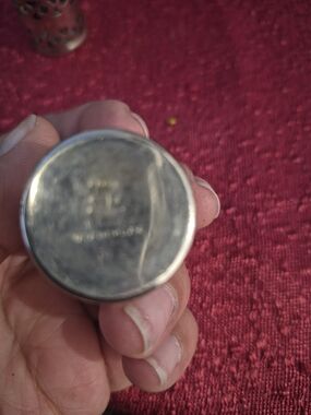 Polished Round Silver-Tone Compact Lid